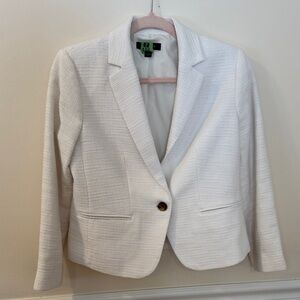 Ann Taylor White Textured Blazer